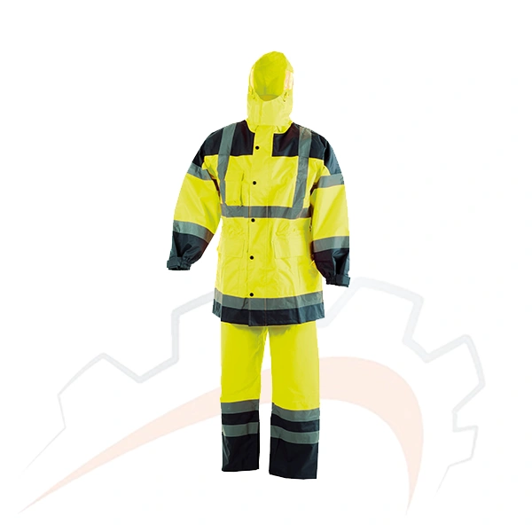 Ensemble de pluie haute visibilité jaune